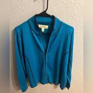Women's Cabelas blue zip up‎ sweater, longsleeve Size XL